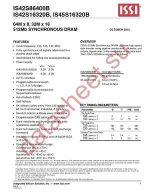 IS42S16320B-7TL-TR datasheet  